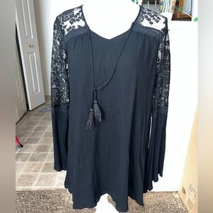 Black lace sleeve dress